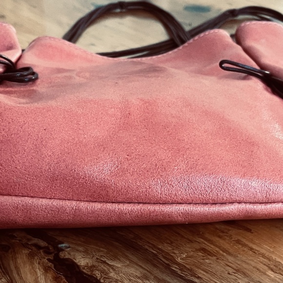 FIORENZO CASTILLI Firenze  Italy-made peach leather shoulder bag - Picture 4 of 8